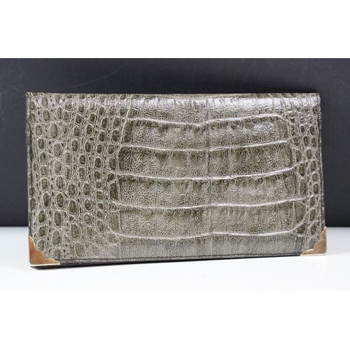 432 - Two vintage Mappin & Webb snake skin handbags each having yellow metal purse clasps and makers label... 