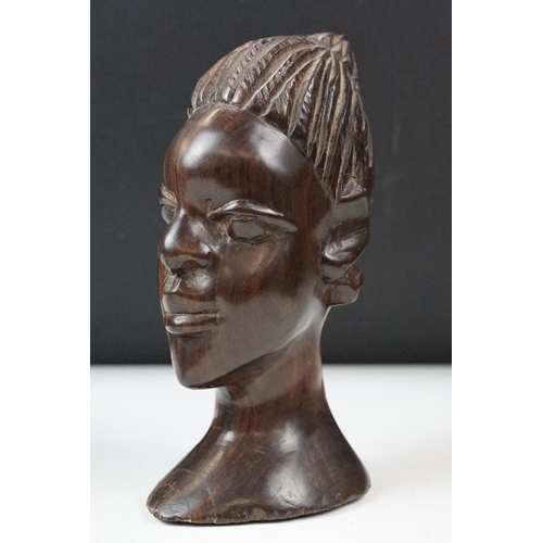 434 - Collection of carved wooden figurines to include some African Tribal examples,  a mother and child f... 