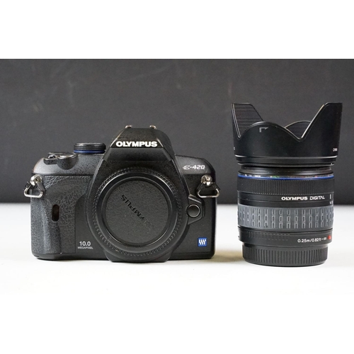 437 - Olympus E-420 digital camera, with Zuiko Digital 14-42mm f/3.5-5.6 lens, with box, manual & accessor... 