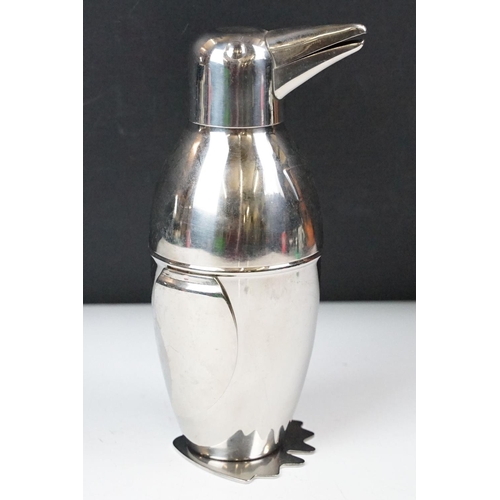 207 - Silver plated penguin cocktail shaker