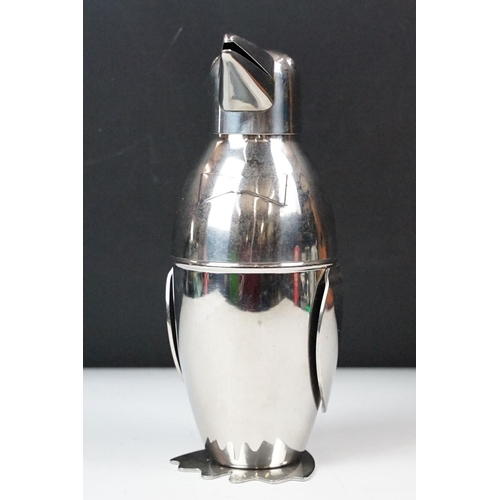 207 - Silver plated penguin cocktail shaker