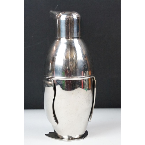 207 - Silver plated penguin cocktail shaker
