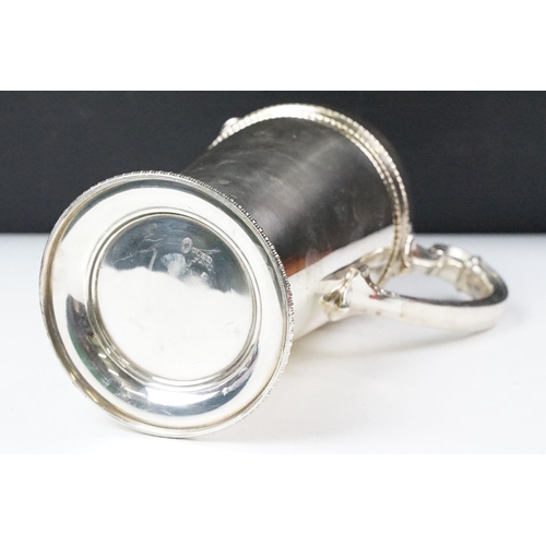 220 - A large silver plated prohibition coffee pot cocktail shaker, markings to base.