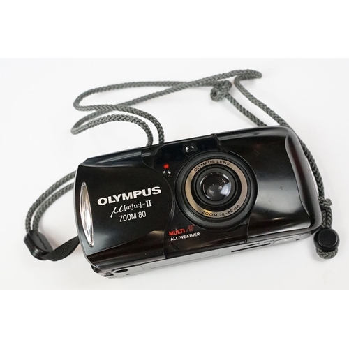 238 - A boxed Olympus mju-II Zoom 80 Ultra Compact 35mm Camera black.