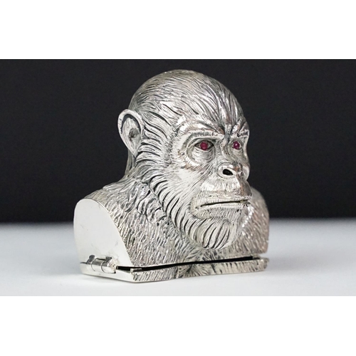 245 - Silver plated gorilla style vesta case