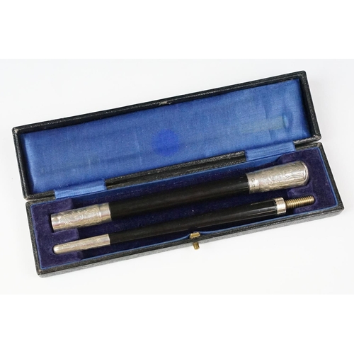 247 - An early 20th century Conductors Baton with hallmarked sterling silver mounts, maker marker for Oska... 