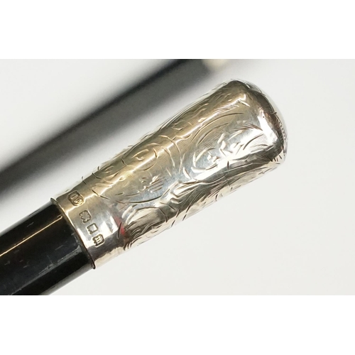 247 - An early 20th century Conductors Baton with hallmarked sterling silver mounts, maker marker for Oska... 