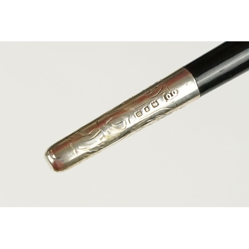 247 - An early 20th century Conductors Baton with hallmarked sterling silver mounts, maker marker for Oska... 