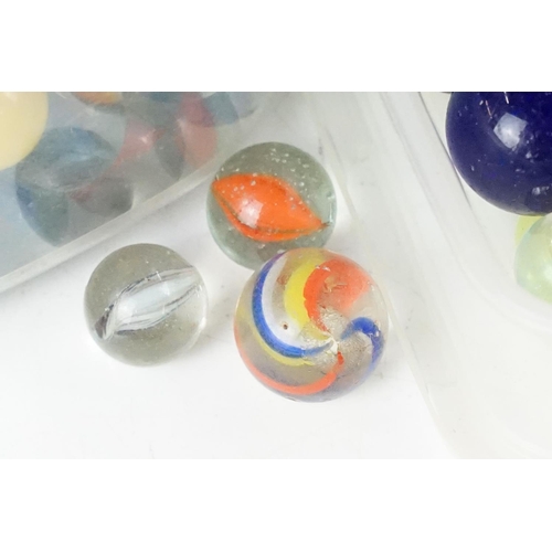340 - A large collection of mixed marbles of various sizes and colours.