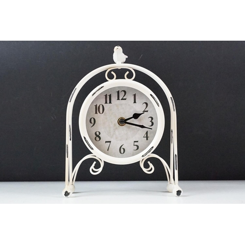 343 - A wooden cased mantle clock together with another clock and a selection of ladies watches and costum... 