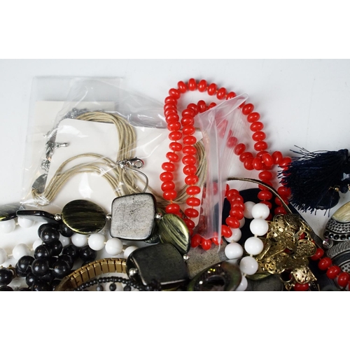 350 - Box of assorted fashion jewellery and watches