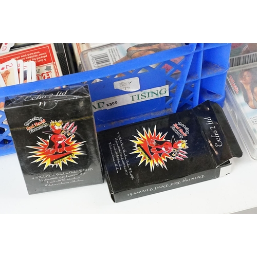 353 - A collection of playing card sets to include many erotic examples.