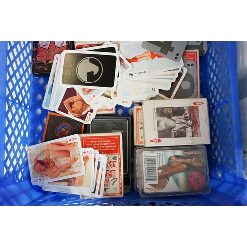 353 - A collection of playing card sets to include many erotic examples.