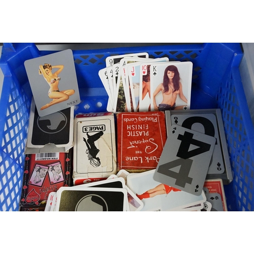 353 - A collection of playing card sets to include many erotic examples.