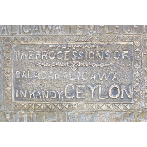 505 - Asian brass decorative panel, Daladamaligawa, Temple of the Tooth, The Processions of Daladamaligawa... 