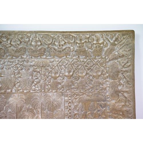 505 - Asian brass decorative panel, Daladamaligawa, Temple of the Tooth, The Processions of Daladamaligawa... 
