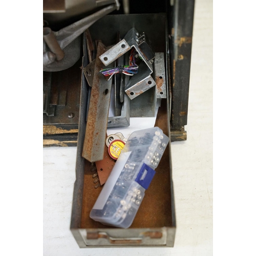 598 - Super Blue Star one armed bandit, slot machine, with keys, 67cm high x 51cm wide x 43.5cm deep