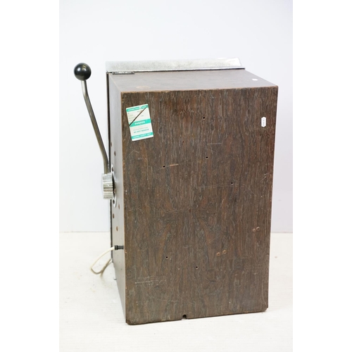 598 - Super Blue Star one armed bandit, slot machine, with keys, 67cm high x 51cm wide x 43.5cm deep