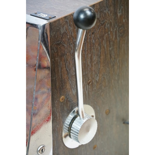 598 - Super Blue Star one armed bandit, slot machine, with keys, 67cm high x 51cm wide x 43.5cm deep