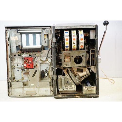 598 - Super Blue Star one armed bandit, slot machine, with keys, 67cm high x 51cm wide x 43.5cm deep