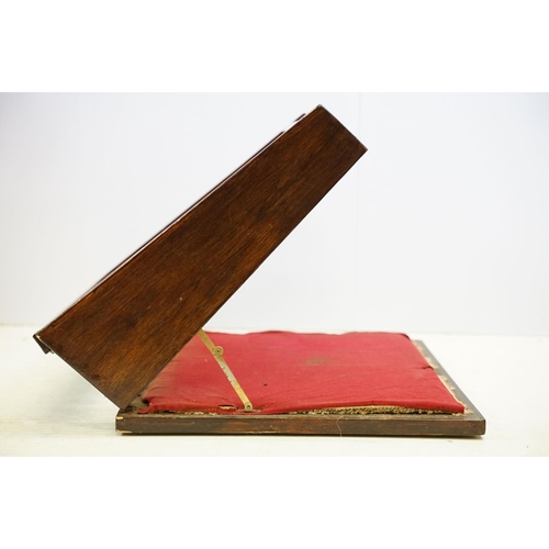 647 - Early 20th century oak framed glazed table top display cabinet with sloping top, 47cm wide x 47cm de... 