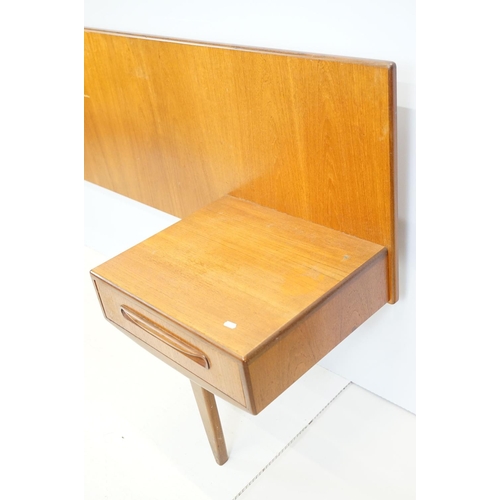 650 - G Plan bedroom suite (lacking maker's label), two bedside cabinets / headboard, manufactured as one ... 