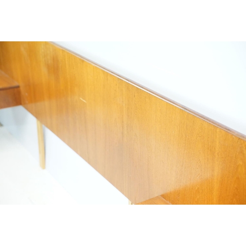 650 - G Plan bedroom suite (lacking maker's label), two bedside cabinets / headboard, manufactured as one ... 