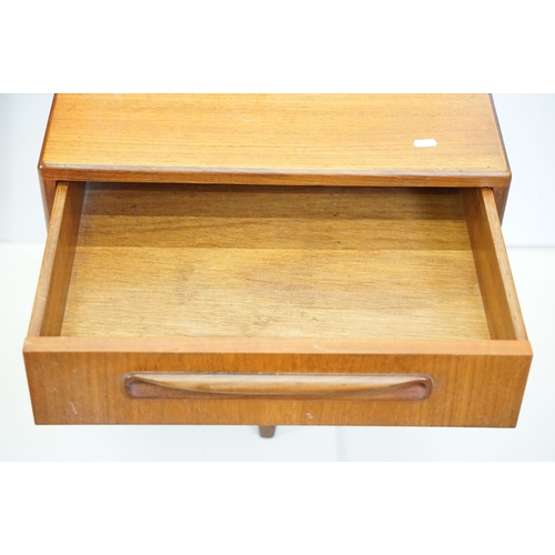 650 - G Plan bedroom suite (lacking maker's label), two bedside cabinets / headboard, manufactured as one ... 