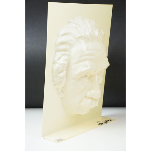 180 - Plastic mask / mould depicting Albert Einstein, approx 42cm tall