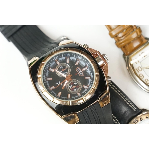 374 - Collection of gents watches to include chronographs, Lucerne, Ben Sherman, Sekonda, Police automatic... 