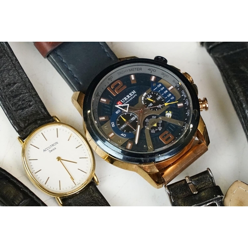 374 - Collection of gents watches to include chronographs, Lucerne, Ben Sherman, Sekonda, Police automatic... 