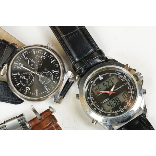 374 - Collection of gents watches to include chronographs, Lucerne, Ben Sherman, Sekonda, Police automatic... 