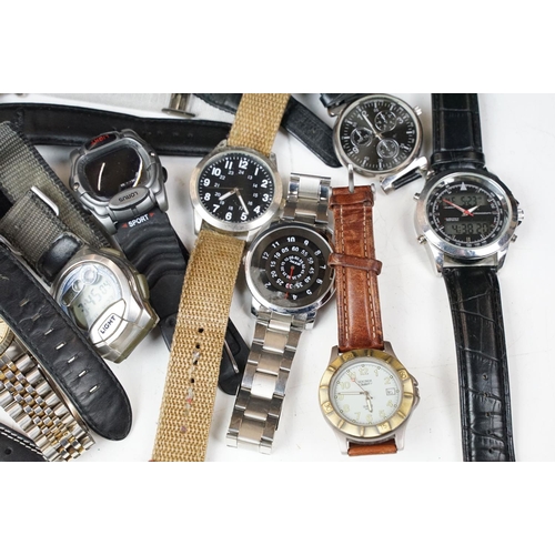 374 - Collection of gents watches to include chronographs, Lucerne, Ben Sherman, Sekonda, Police automatic... 
