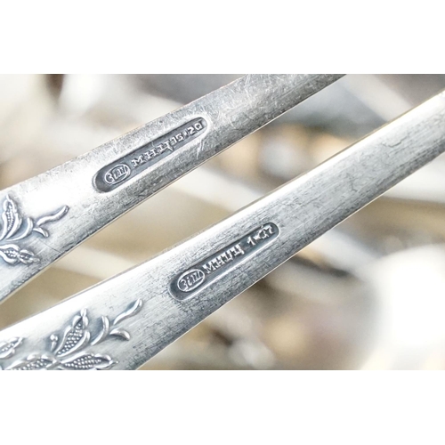 377 - A selection of Russian silver plated cutlery.