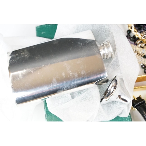 383 - A collection of mainly vintage costume jewellery together with a selection of sporting fob medals