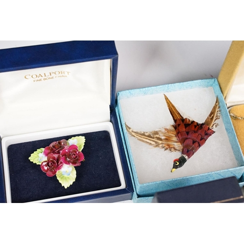 383 - A collection of mainly vintage costume jewellery together with a selection of sporting fob medals