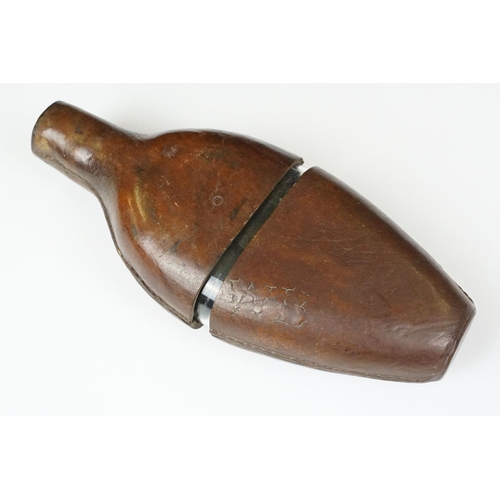 193 - Two vintage hip flasks including leather and glass