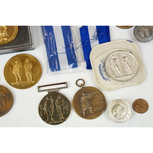 388 - Collection of Bisley shooting medals including Royal Marines rifle association, regular army pistol ... 