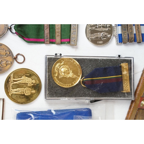 388 - Collection of Bisley shooting medals including Royal Marines rifle association, regular army pistol ... 