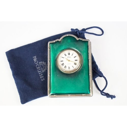 394 - A small group of mixed collectables to include a hallmarked sterling silver and enamel desk clock, a... 