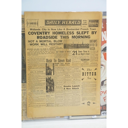 418 - Group of Second World war posters to include 'We want your kitchen waste, a ministry of Health 'Coug... 