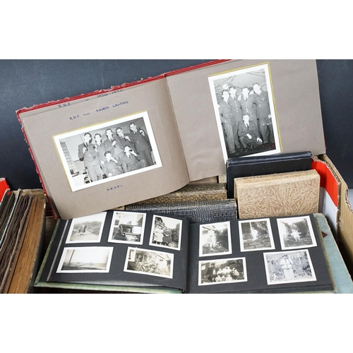 421 - Collection of mostly 1950s black and white photographs covering holidays, weddings and topographical... 