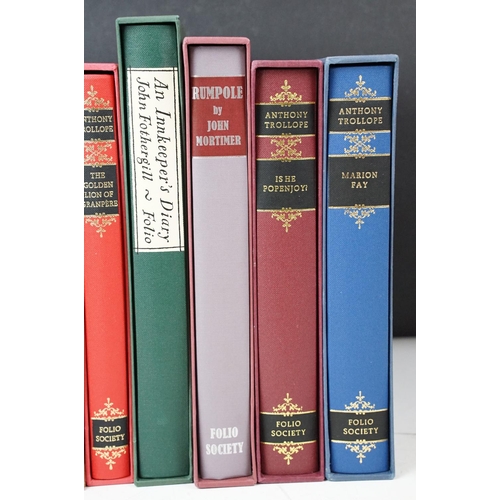 423 - Collection of Folio Society books in slip cases to include six Anthony Trollope titles including 'Th... 