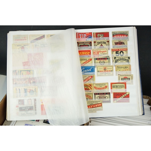 428 - Collection of assorted stamps to include a selection of first day covers, an album of matchbox label... 
