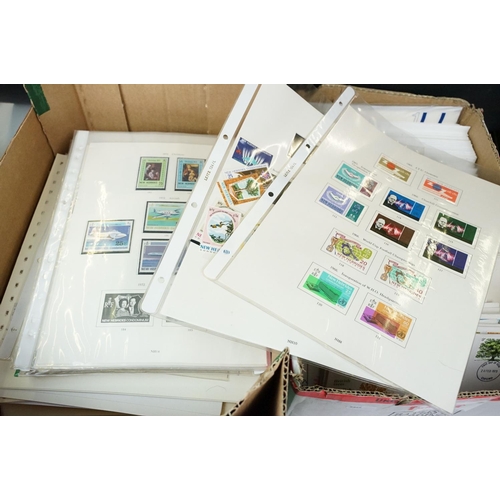 428 - Collection of assorted stamps to include a selection of first day covers, an album of matchbox label... 