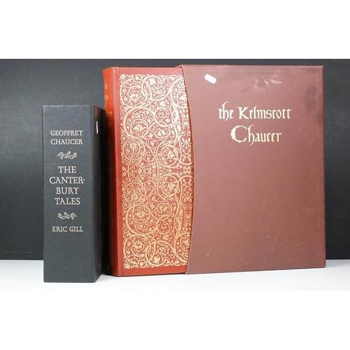 492A - Books - The Folio society - Geoffrey Chaucer - The Canterbury Tales - Eric Gill (in outer box), and ... 