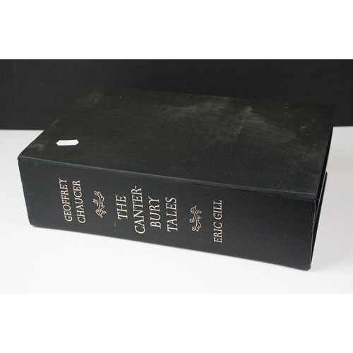 492A - Books - The Folio society - Geoffrey Chaucer - The Canterbury Tales - Eric Gill (in outer box), and ... 