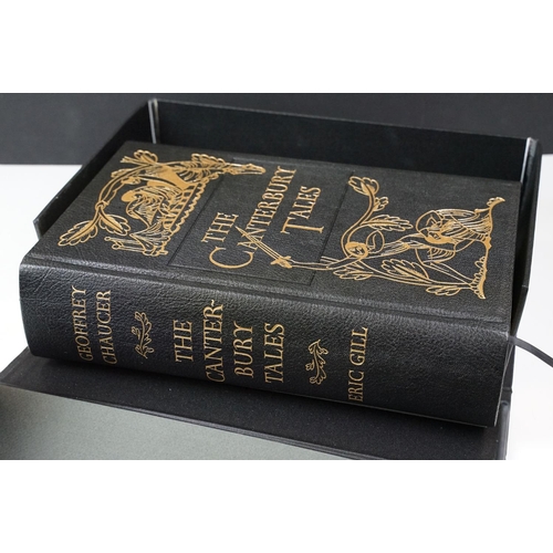492A - Books - The Folio society - Geoffrey Chaucer - The Canterbury Tales - Eric Gill (in outer box), and ... 