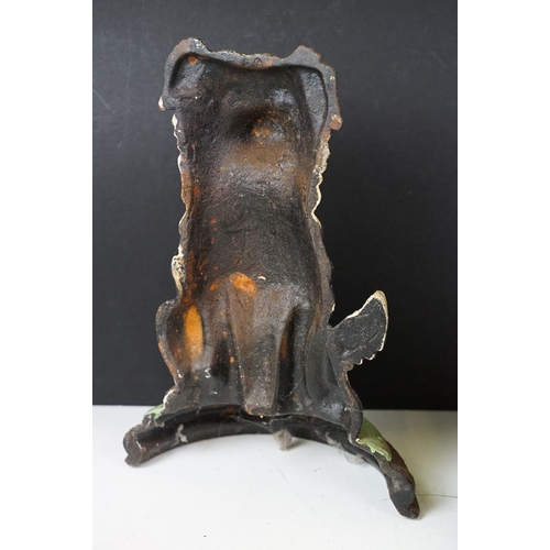 500 - Collection of eight cast iron figures to include a pair of Greyhound ornaments, Panther, Michelin Ma... 