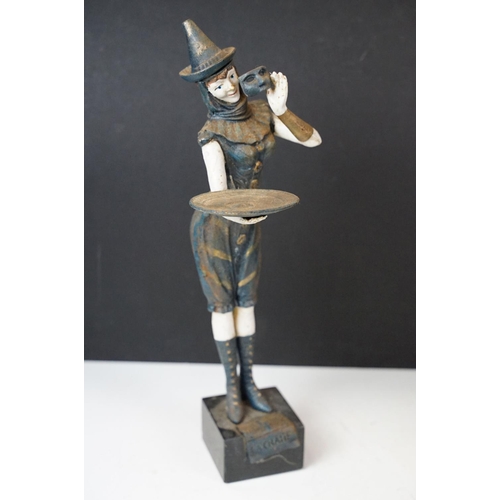 500 - Collection of eight cast iron figures to include a pair of Greyhound ornaments, Panther, Michelin Ma... 